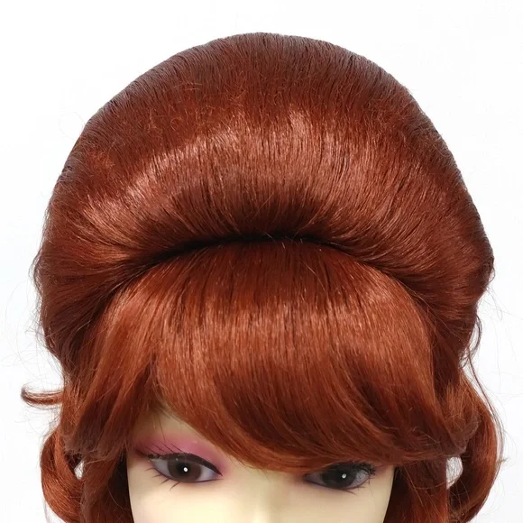 Auburn red retro 60s beehive wig - Picture 5 of 7